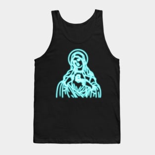 Blue Neon Virgin Mary Tank Top